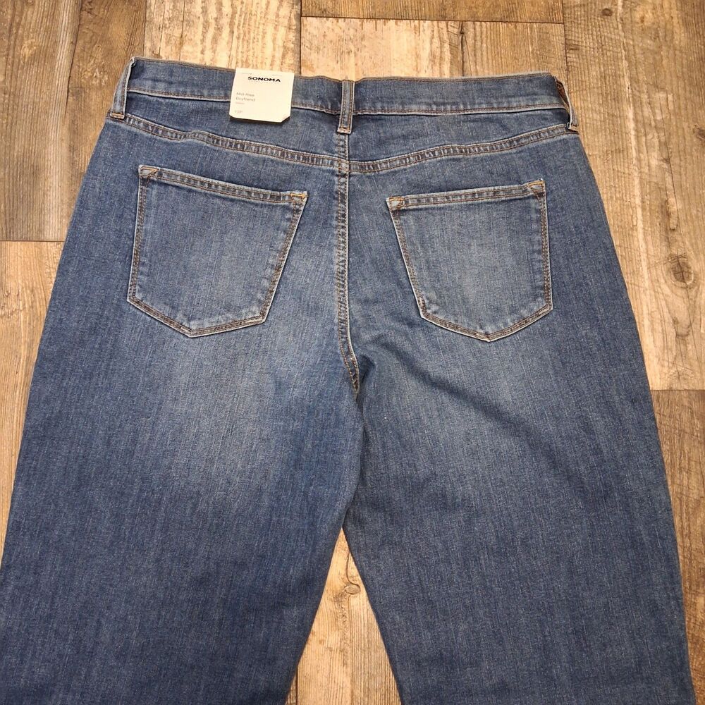 Sonoma Goods For Life Mid-Rise Relaxed Boyfriend Jean 12P Chic Casual Denim - Picture 7 of 10